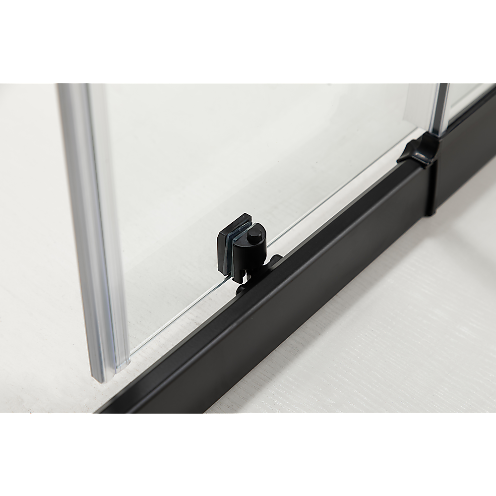 Adjustable 1000x1200mm Double Sliding Door Glass Shower Screen in Black