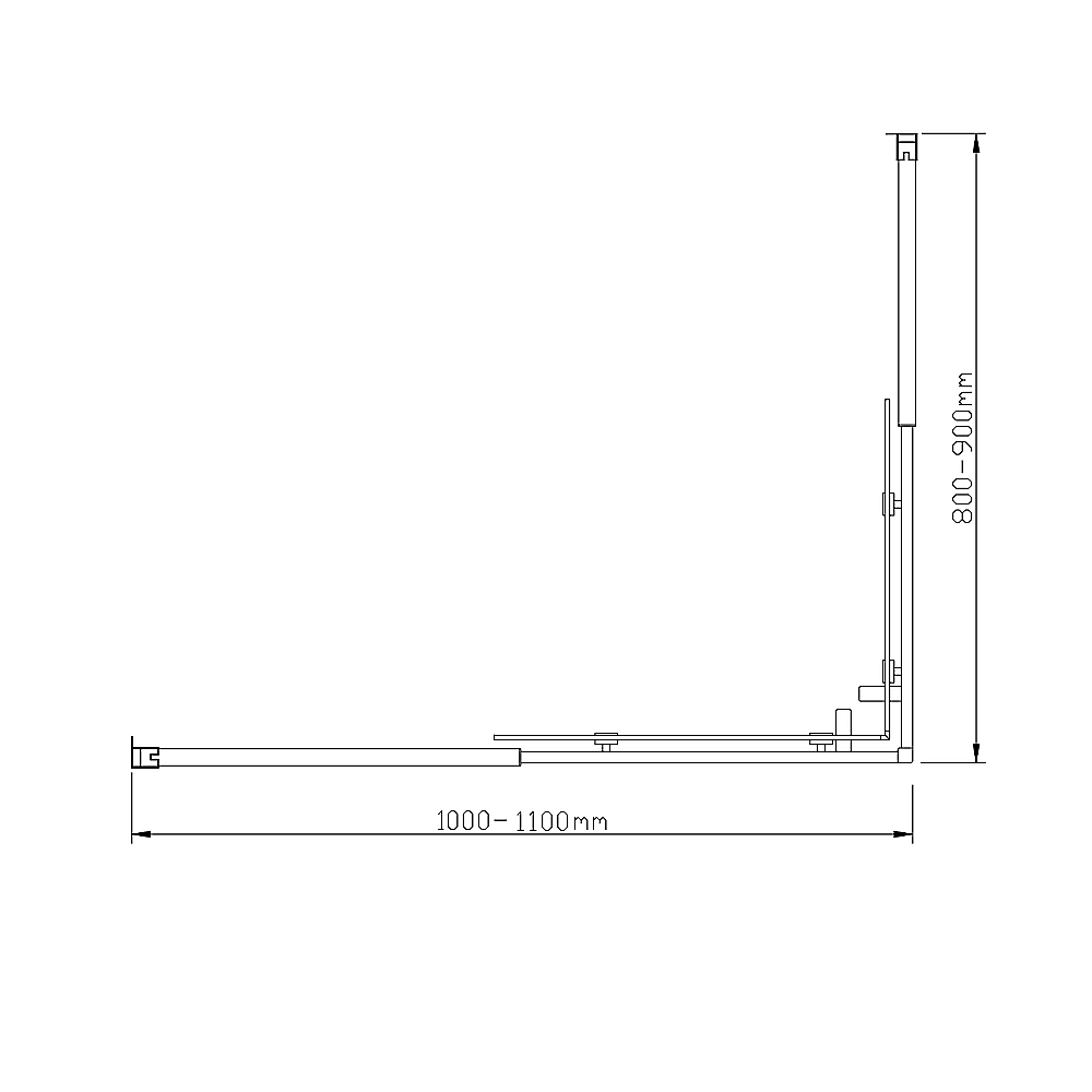 Adjustable 1100x900mm Double Sliding Door Glass Shower Screen in Black