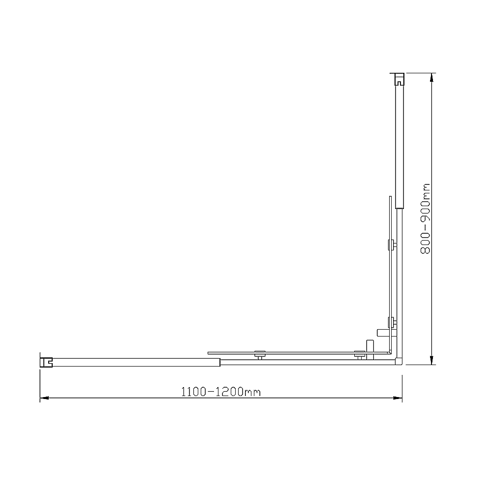 Adjustable 1200x900mm Double Sliding Door Glass Shower Screen in Black