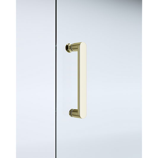 Adjustable 900x900mm Double Sliding Door Glass Shower Screen in Gold