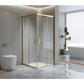 Adjustable 900x1200mm Double Sliding Door Glass Shower Screen in Gold