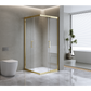 Adjustable 1000x1200mm Double Sliding Door Glass Shower Screen in Gold