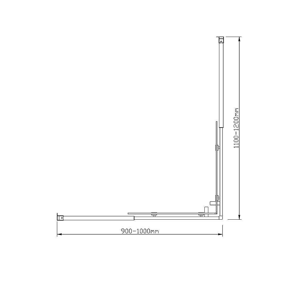 Adjustable 1000x1200mm Double Sliding Door Glass Shower Screen in Gold