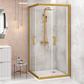 Adjustable 900x1200mm Double Sliding Door Glass Shower Screen in Gold