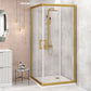 Adjustable 1100x1100mm Double Sliding Door Glass Shower Screen in Gold