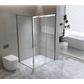 Adjustable 1500x800mm Single Door Corner Sliding Glass Shower Screen in Chrome