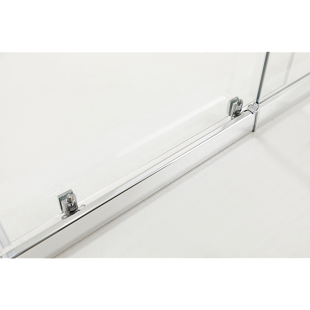 Adjustable 1500x800mm Single Door Corner Sliding Glass Shower Screen in Chrome