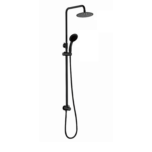 WELS 8" Rain Shower Head Set Rounded Dual Heads Faucet High Pressure Hand Held