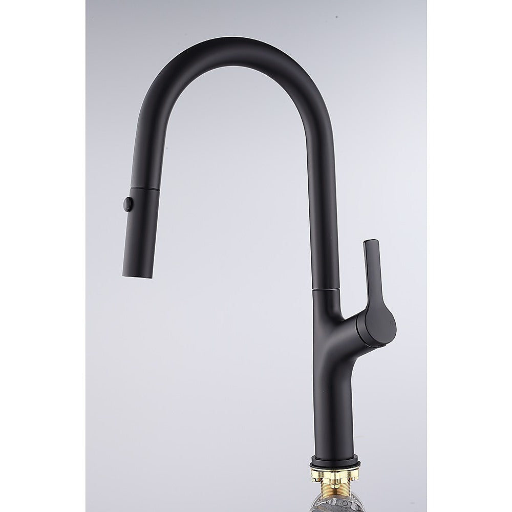 Kitchen Laundry Bathroom Basin Sink Pull Out Mixer Tap Faucet in Black