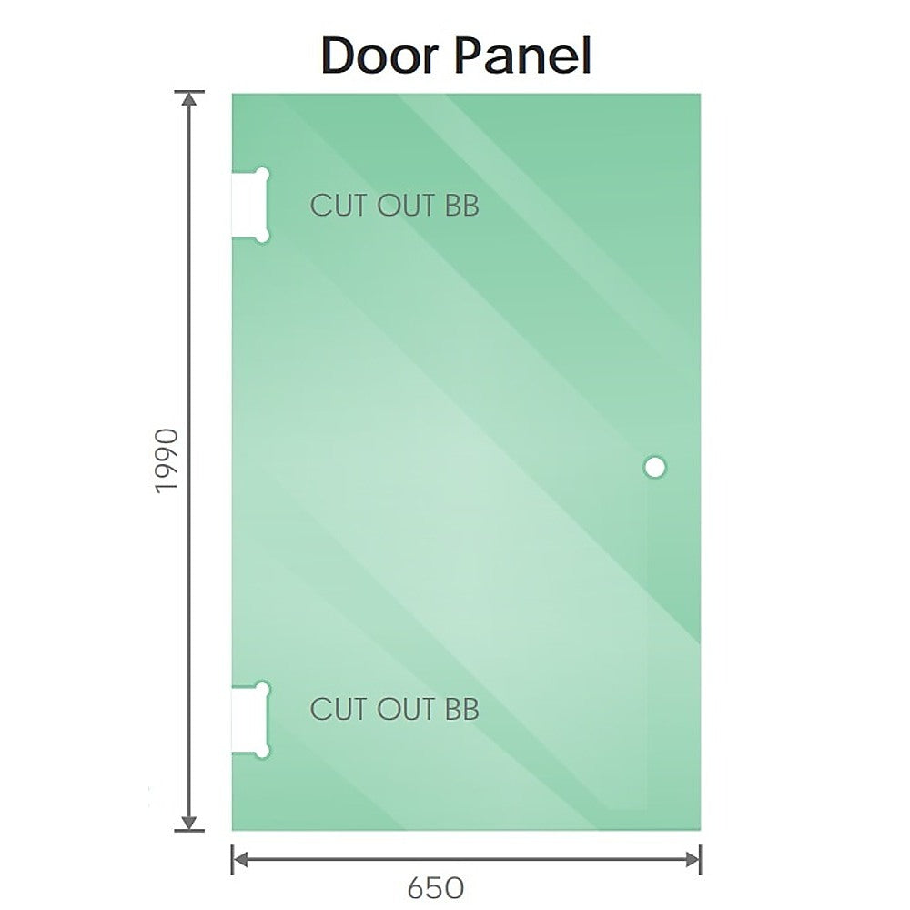 100cm Wall to Wall Frameless Shower Screen with Black Brackets and Brass Hinges, Round Knob Handle