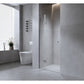 100cm Wall to Wall Frameless Shower Screen with Chrome Channel and Brass Hinges , Square Knob Handle