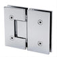 100cm Wall to Wall Frameless Shower Screen with Chrome Channel and Brass Hinges , Square Knob Handle