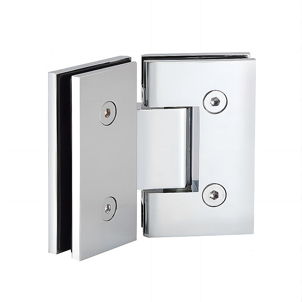 100cm Frameless Diamond Shower Screen with Chrome Brackets and SS Hinges, Square Knob Handle