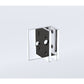 100cm Frameless Diamond Shower Screen with Chrome Brackets and SS Hinges, Square Knob Handle