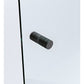 100cm Frameless Diamond Shower Screen with Black Brackets and SS Hinges, Round Knob Handle