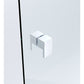 100cm Frameless Diamond Shower Screen with Chrome Brackets and SS Hinges, Square Double Pull Handle