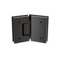 100cm Frameless Diamond Shower Screen with Black Brackets and SS Hinges, Square Double Pull Handle