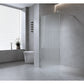 100cm Reeded Single Shower Glass Screen with White Wall & Floor U Brackets