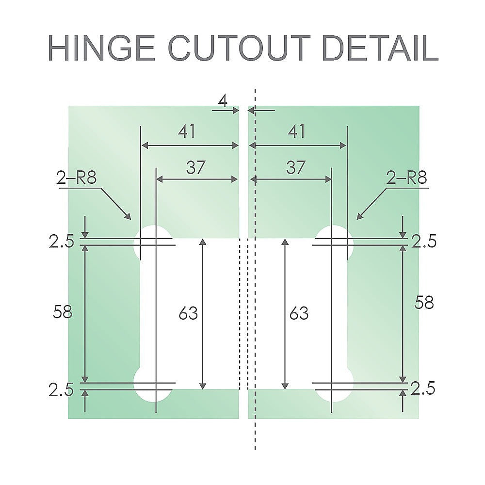 100cm Frameless Diamond Shower Screen with Chrome Brackets and SS Hinges, Round Handle