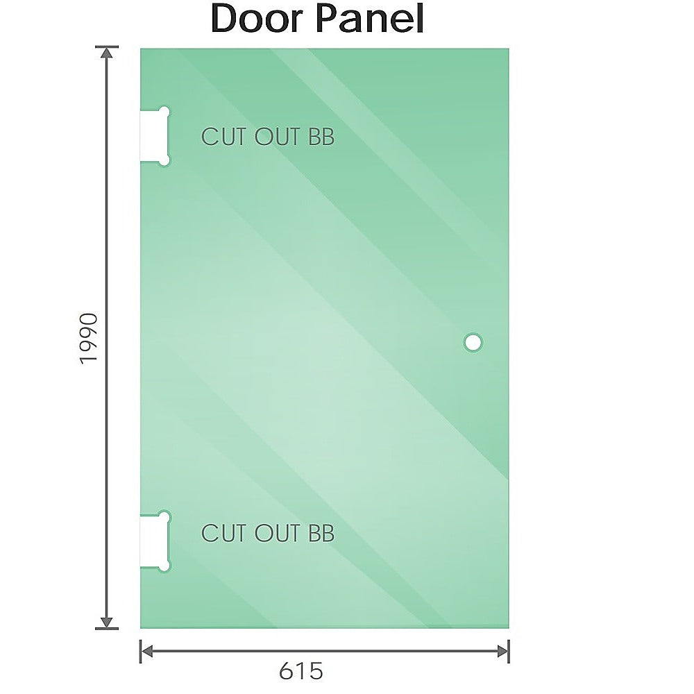 100cm Frameless Diamond Shower Screen with Chrome Channels and SS Hinges & Round Handle