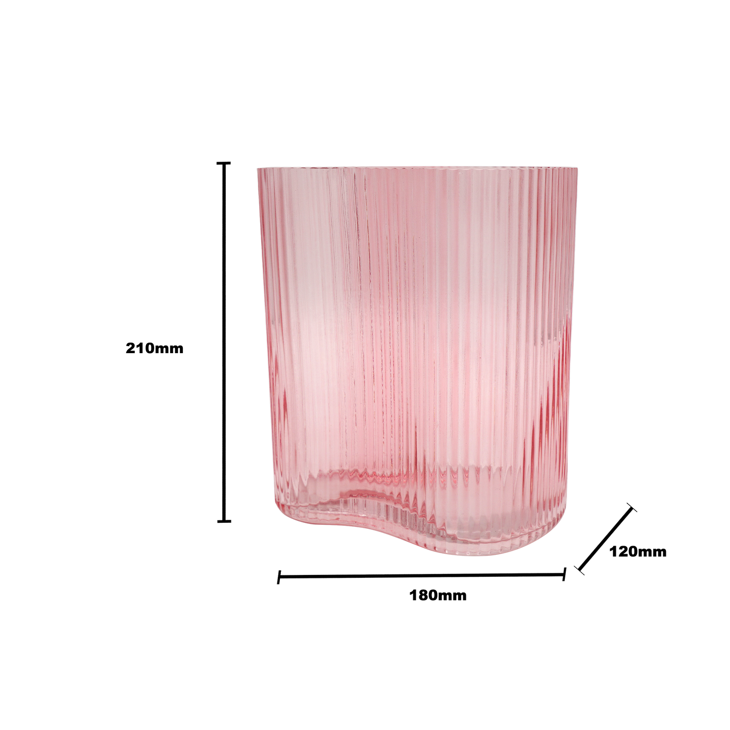 Suzhou Curved Vase Small Pink