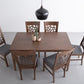 ALLEGRO Dining Table + 6x ASBEL Dining Chair - 7 Piece Dining Set - Cocoa