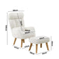 Oikiture Armchair with Ottoman Swivel Lounge Sherpa Recliner Chair Home Furniture