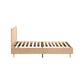 Oikiture Bed Frame Double Size Wooden Bed Frame Rattan Headboard