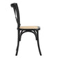 Oikiture Set of 2 Dining Chair with Crossback Timber Wooden Kitchen Chair Home Furniture Black