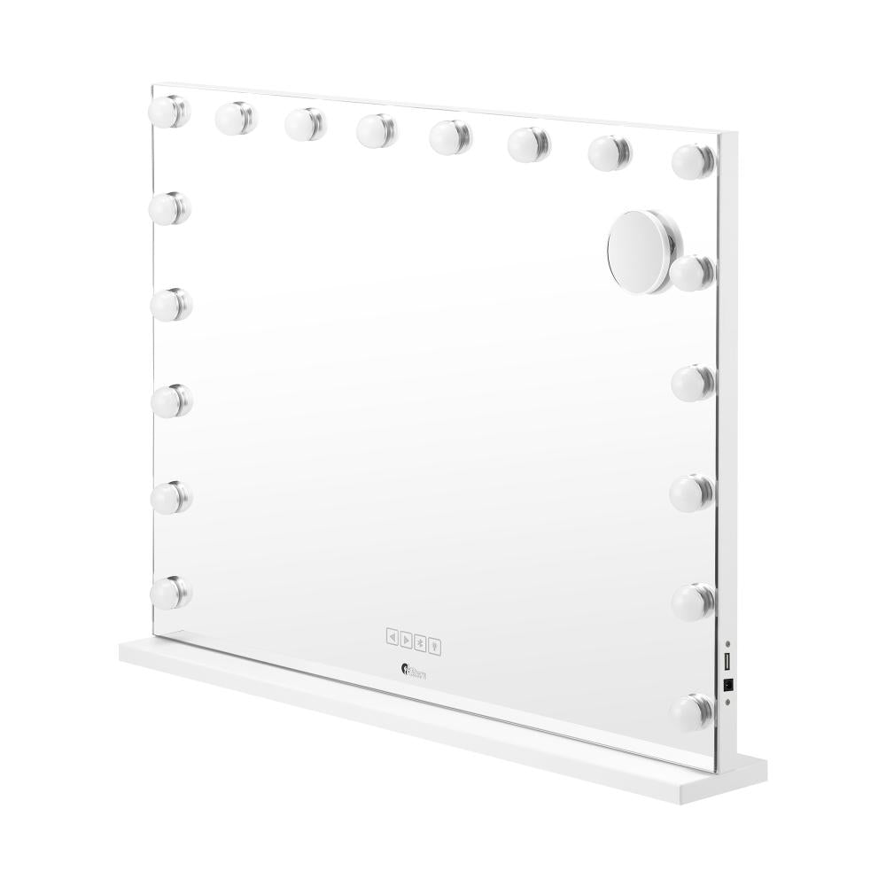 Oikiture Bluetooth Hollywood Makeup Mirrors with LED Light 80x58cm Vanity Mirror