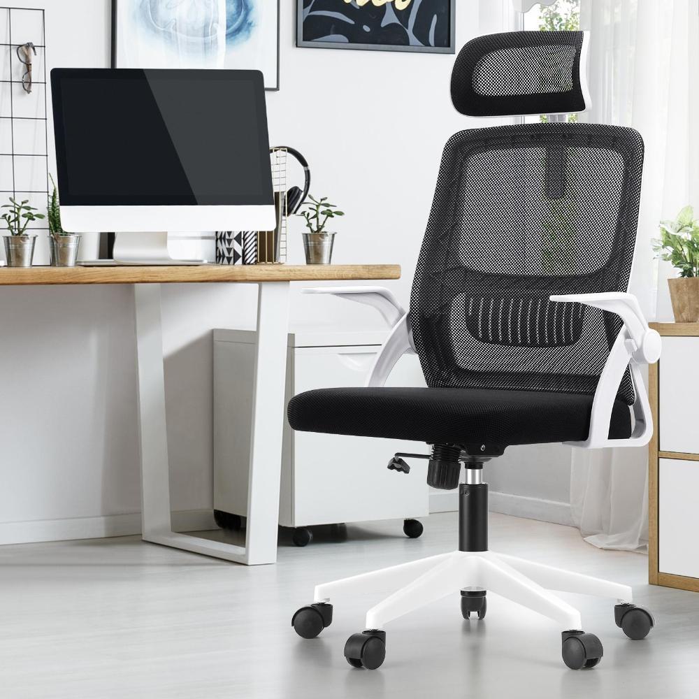 Oikiture Mesh Office Chair Executive Fabric Gaming Seat Racing Tilt Computer BKWH