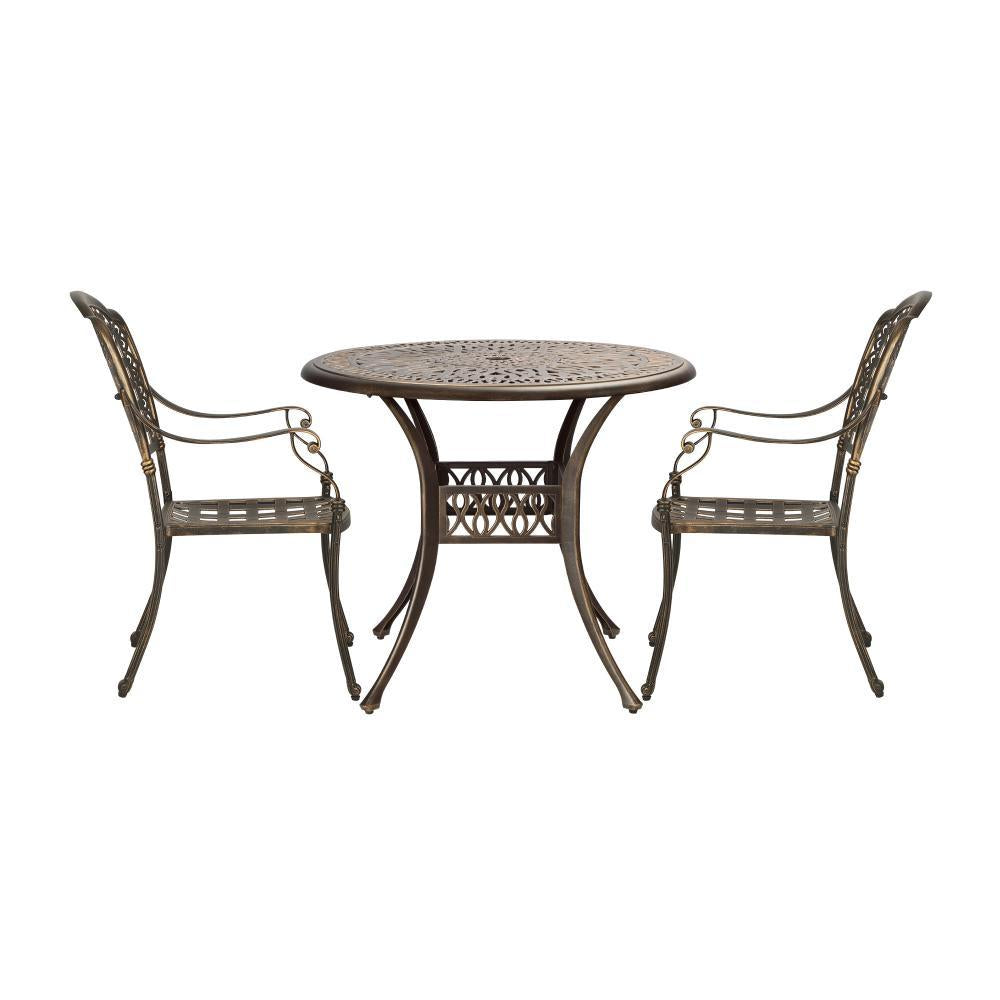 Livsip 3 Piece Outdoor Dining Chairs Bistro Set Cast Aluminium Patio Furniture