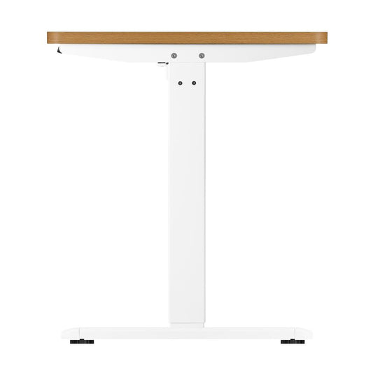 Oikiture Standing Desk Electric Height Adjustable Motorised Sit Stand Desk 150cm White and Oak