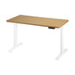 OIKITURE Sit Stand Desk Motorised Standing Desk Adjustable Table 160cm Lenght White and Oak