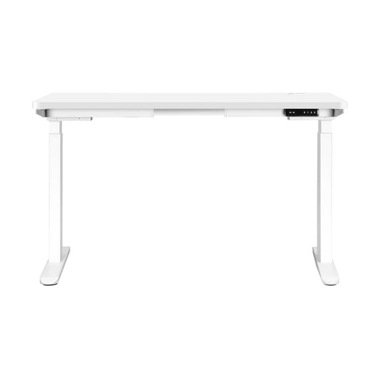 Oikiture Standing Desk Dual Motor Electric Height Adjustable Sit Stand Table 120cm All White