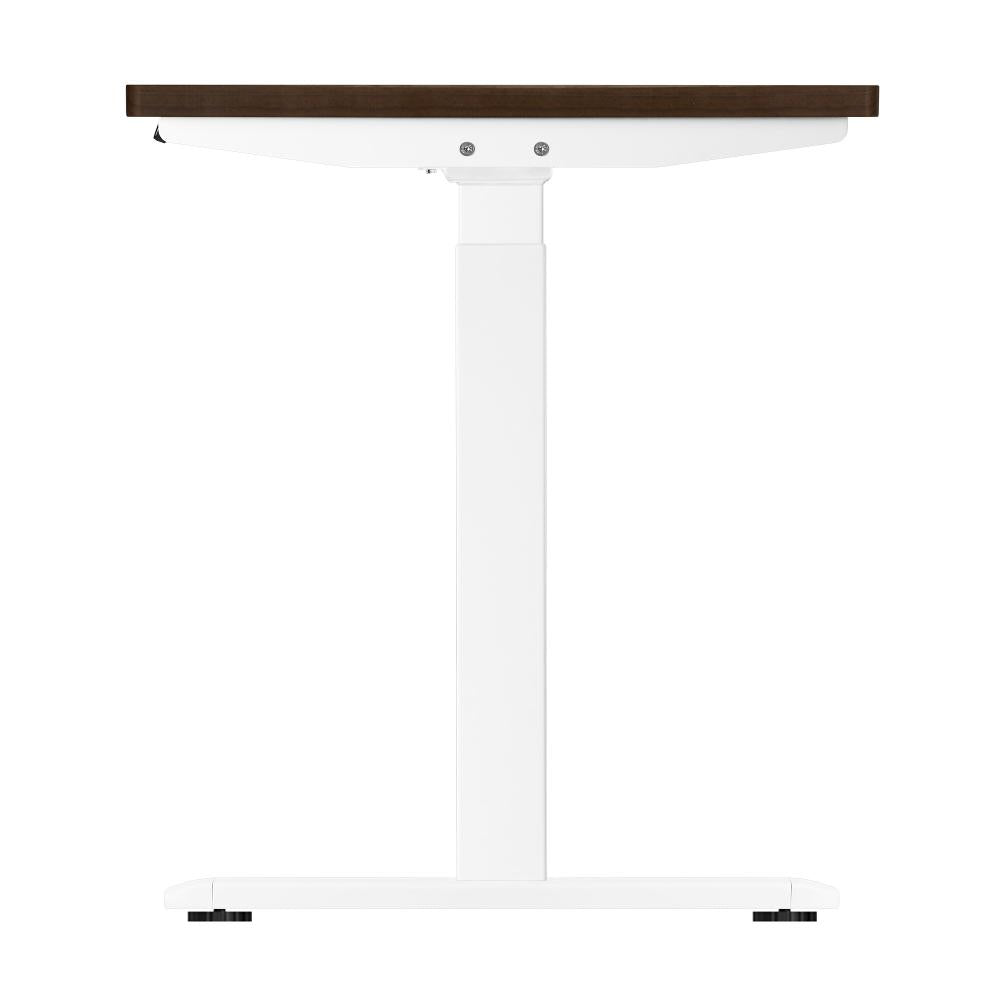 Oikiture Standing Desk Dual Motor Electric Height Adjustable Motorised Sit Stand Desk 150cm White and Walnut