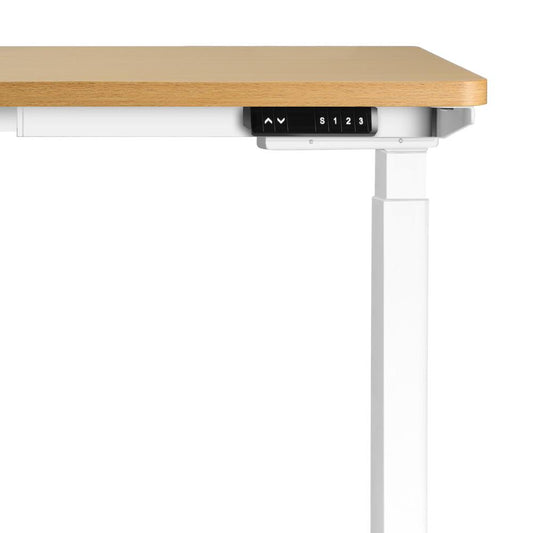 OIKITURE Ergonomic Sit Stand Desk 28"-45" Electric Standing Desk Home Office Computer Workstation Height Adjustable Desk 160cm Length White and WN