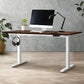 OIKITURE Ergonomic Sit Stand Desk 28"-45" Electric Standing Desk Home Office Computer Workstation Height Adjustable Desk 160cm Length White and Walnut