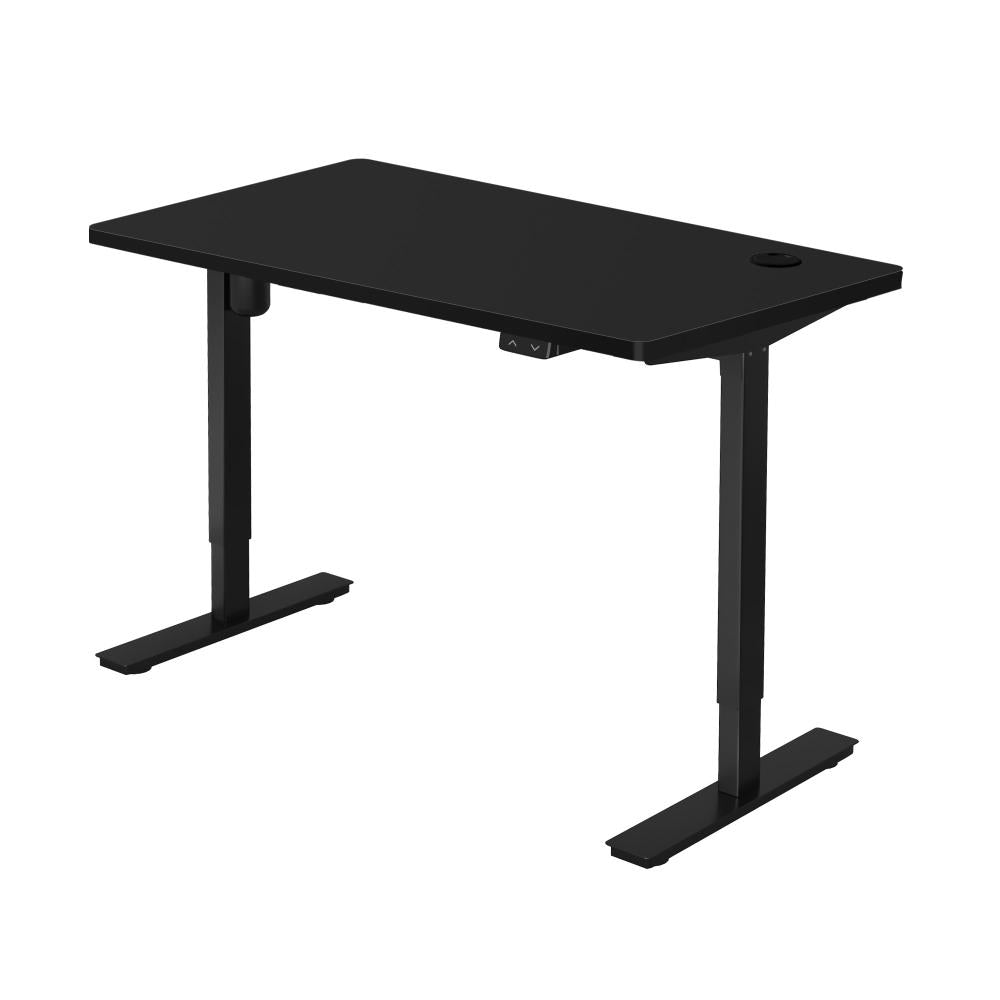 Oikiture Electric Standing Desk Single Motor Height Adjustable Sit Stand Table Black 120cm