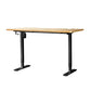 Oikiture Electric Standing Desk Single Motor Height Adjustable Sit Stand Table Black and Oak 120cm