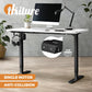 Oikiture Electric Standing Desk Single Motor Height Adjustable Sit Stand Table Black and White 140cm