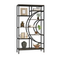 NNETMLT 8-Tier 71-Inch Industrial Geometric Bookcase with Metal Frame