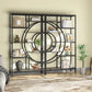 NNETMLT 8-Tier 71-Inch Industrial Geometric Bookcase with Metal Frame