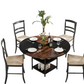 NNETMLT Round Dining Table - Rustic Brown & Black