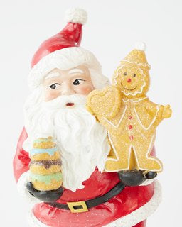 Santa With Gingerbread 22cm