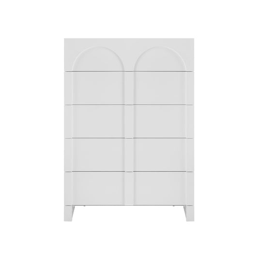 Dome White 5 Chest of Drawers