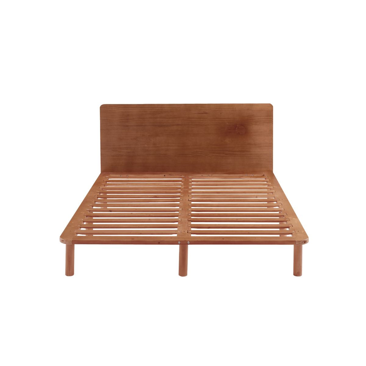 Bondi Solid Pinewood Bed Frame in Walnut- Queen