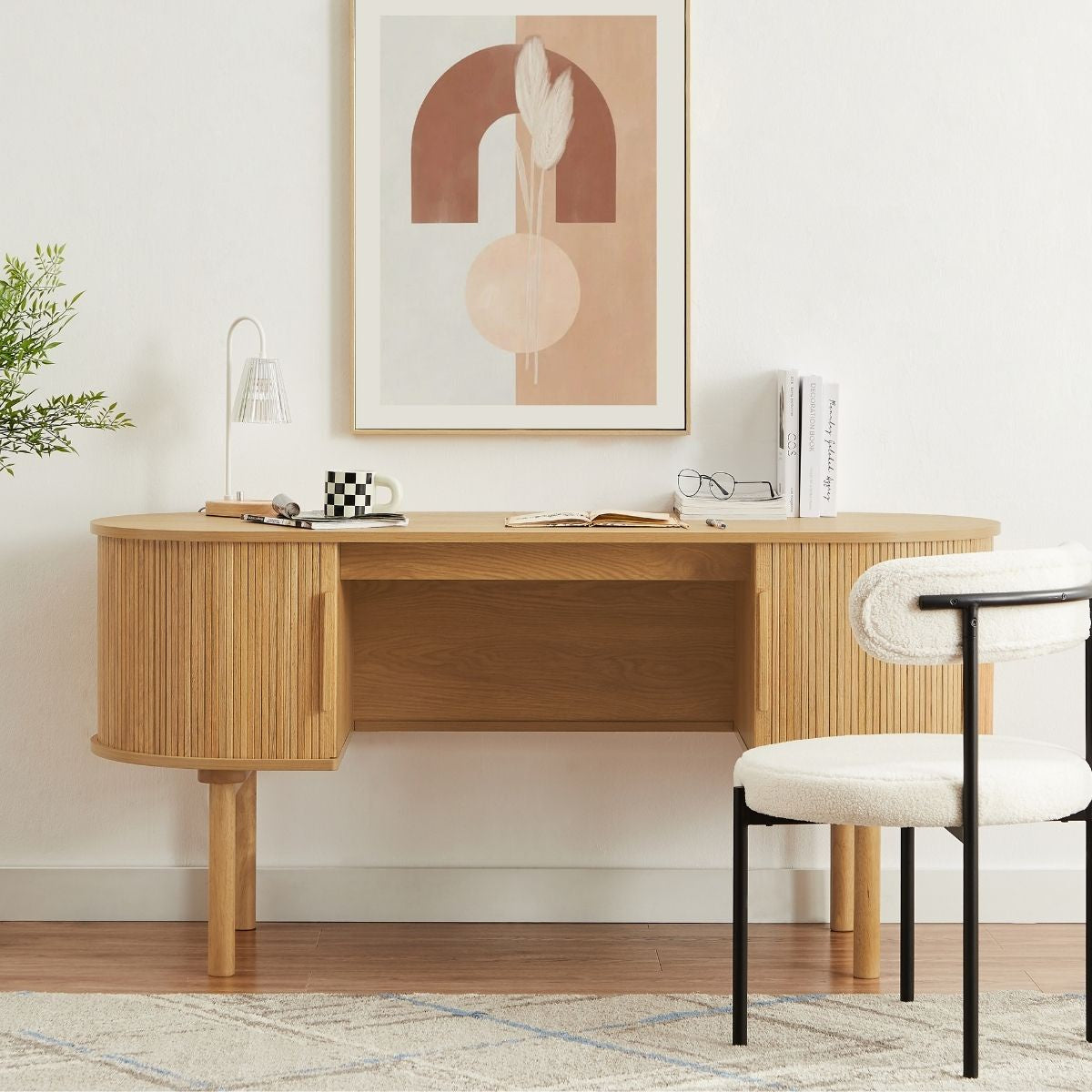 Tate Wooden Curved Desk