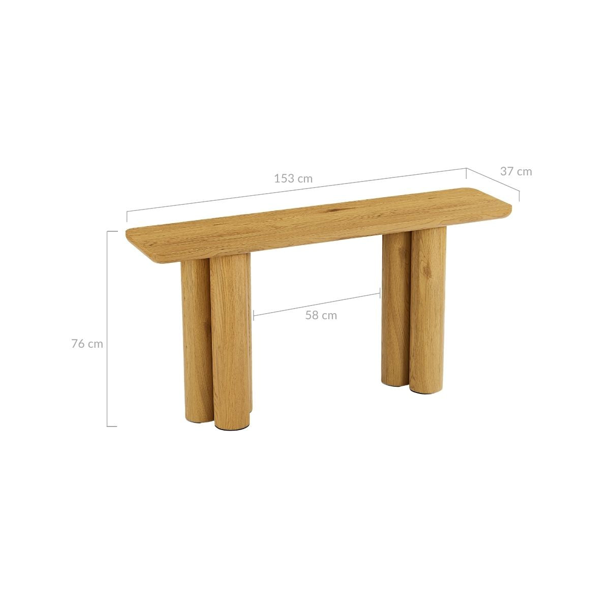 Tanner Natural Wooden Console Table