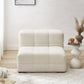 Travis White Boucle Fabric Armchair